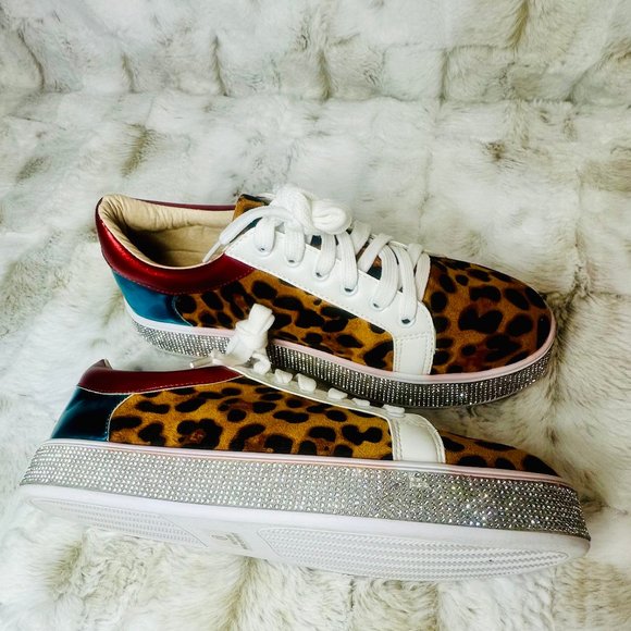 * Pazzle Rhinestone & Leopard Tennis Shoes - Picture 6 of 7